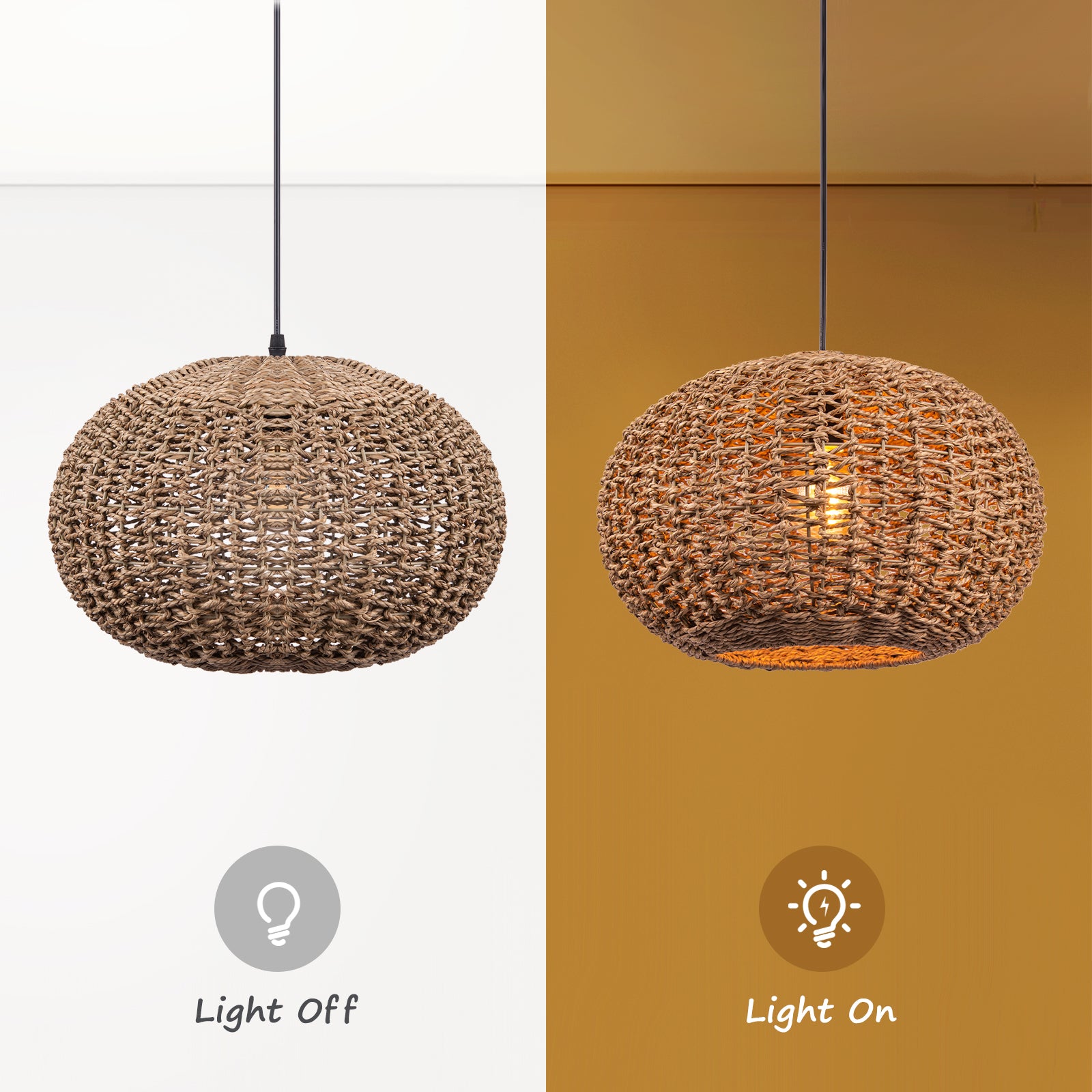 Vintage straw pendant light