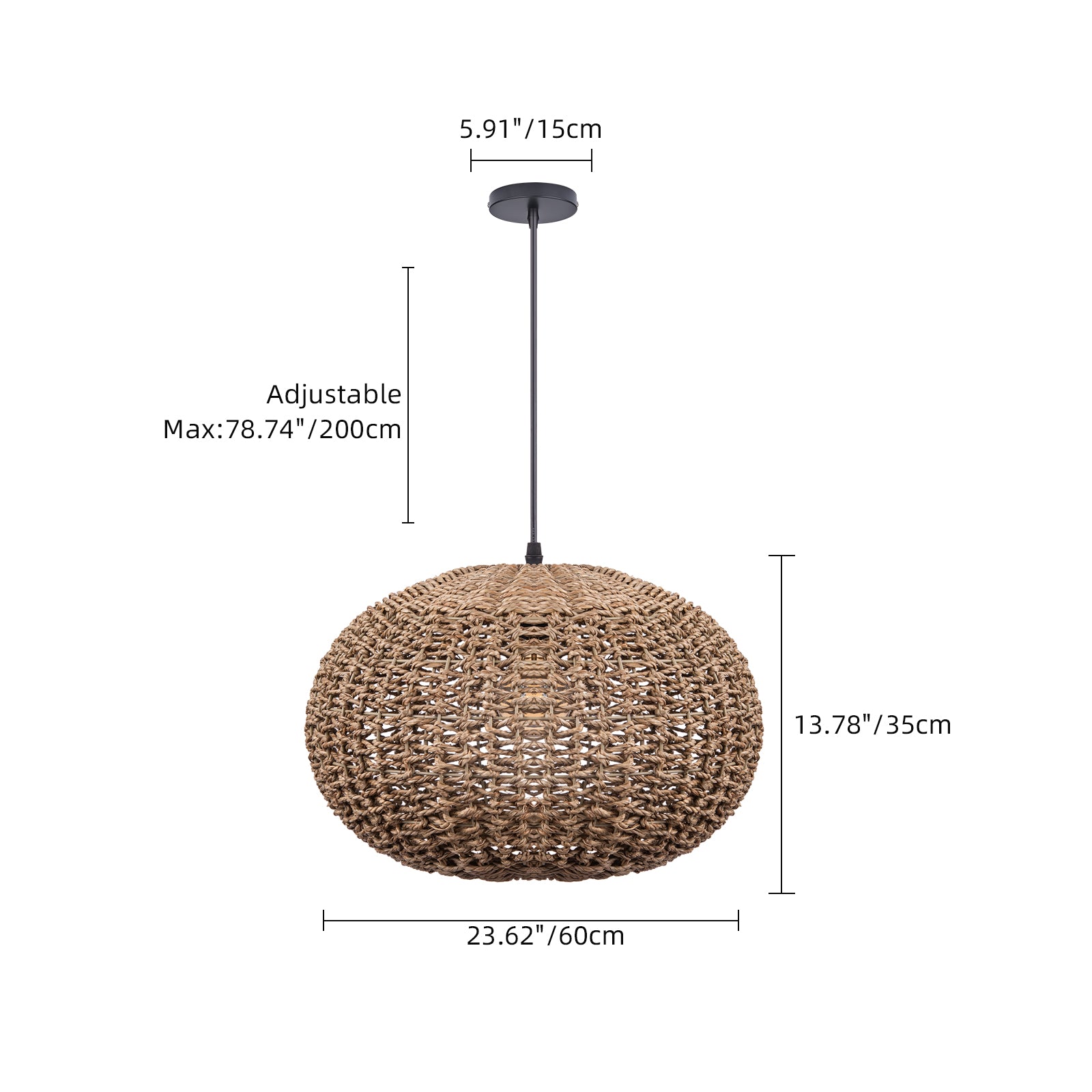 Vintage straw pendant light