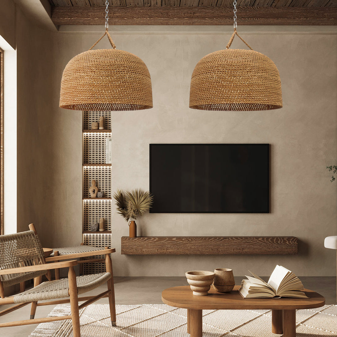 Japanese Wabi-sabi Restaurant Rope Pendant Light