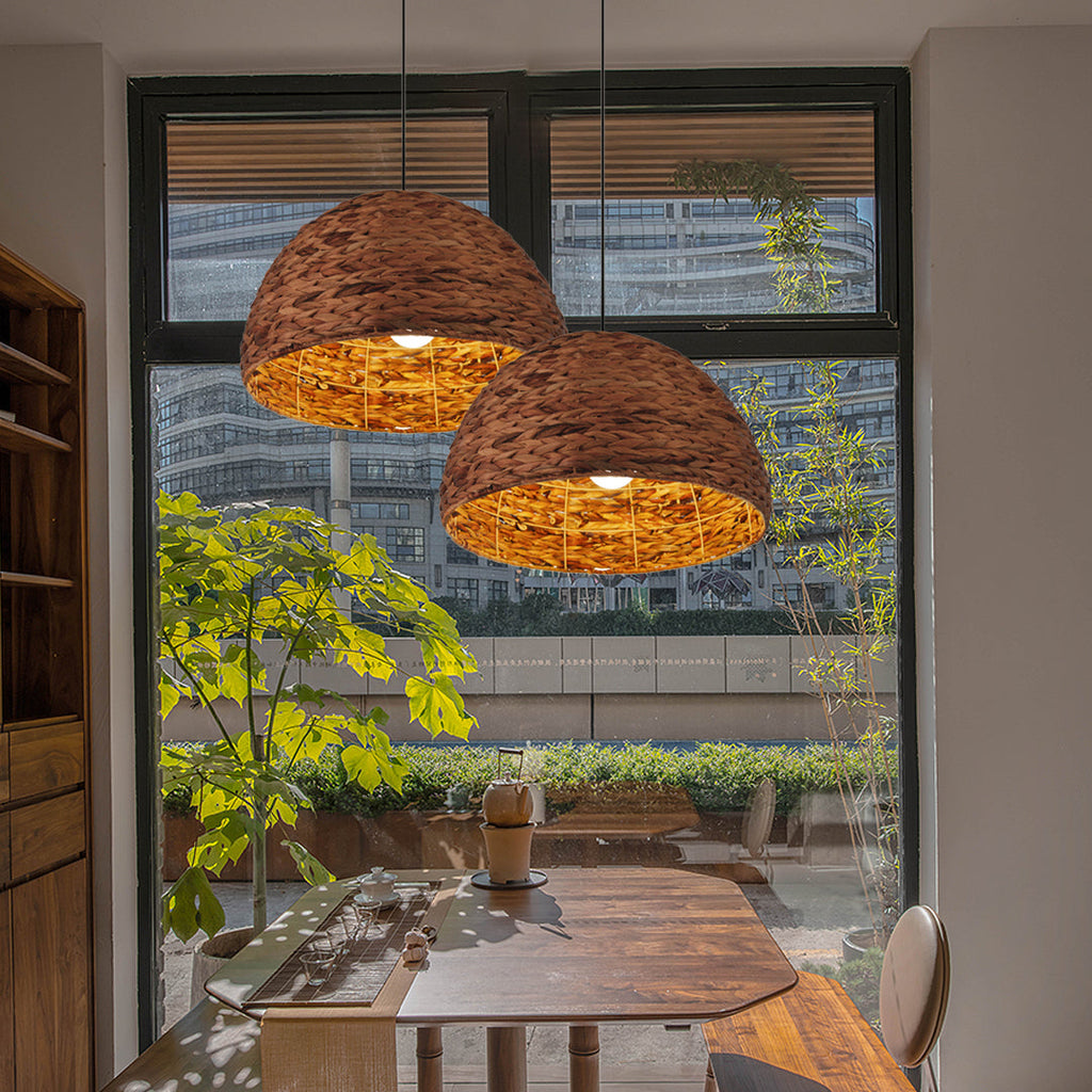 Natural Bowl Farmhouse Coastal Pendant Light