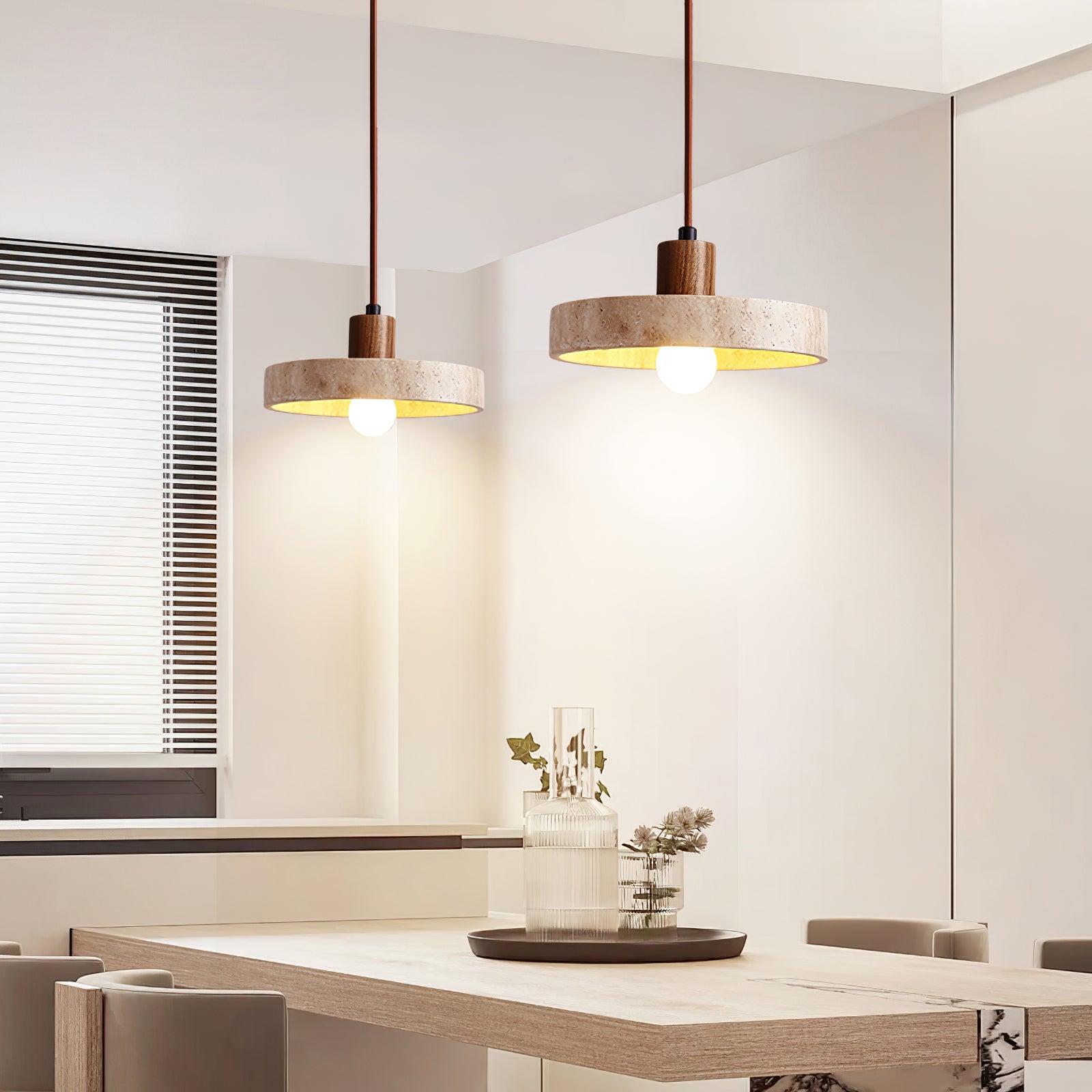 Piedra Travertine Pendant Light