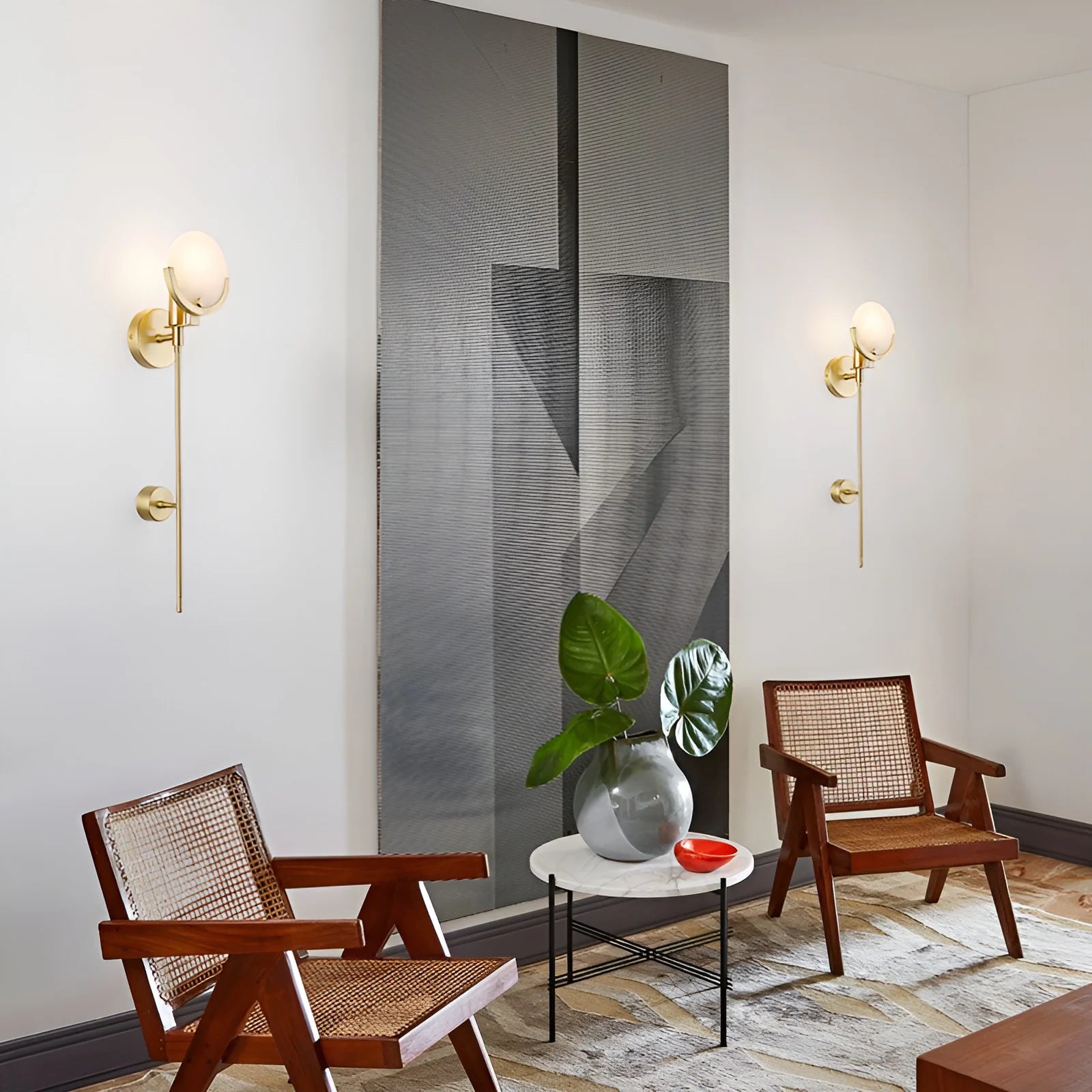 Alabaster Ava Brass Wall Lamp