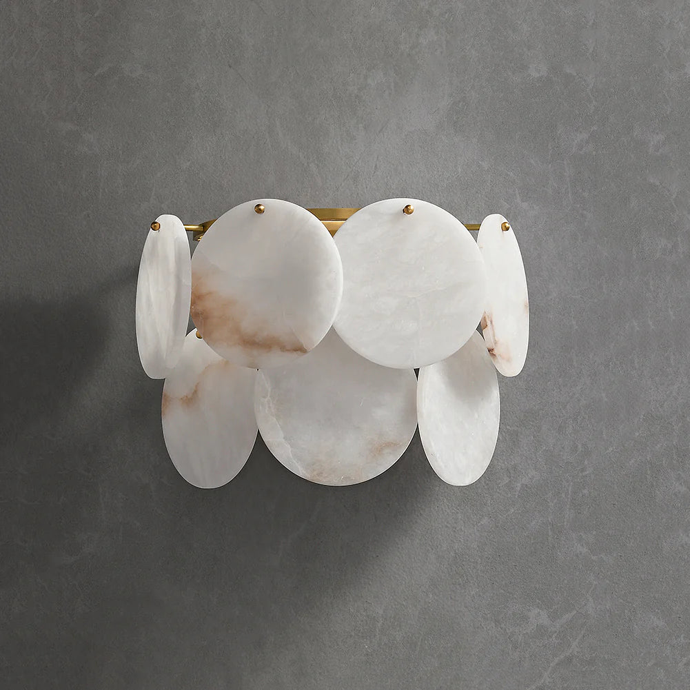 Alabaster Double Layer Round Wall Lamp
