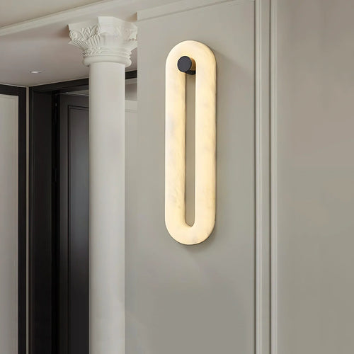 Alabaster Fader Elliptical Wall Lamp