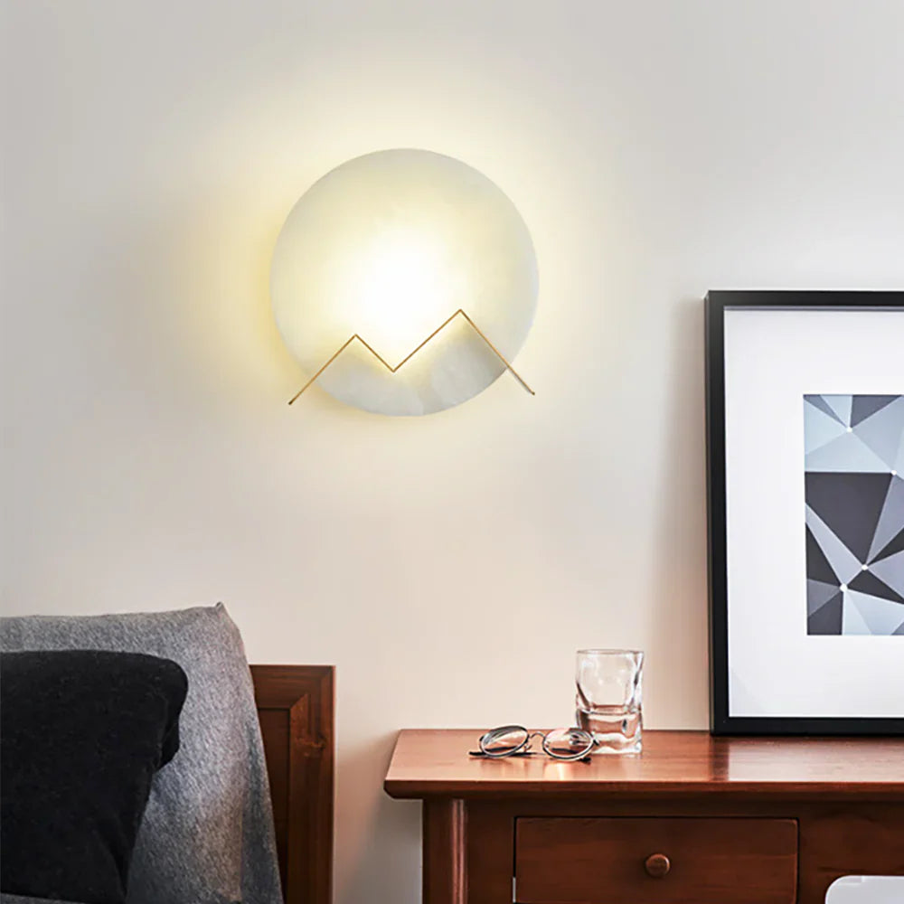 Alabaster M Letter Wall Lamp