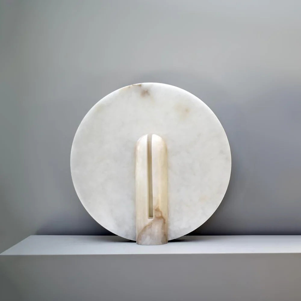 Alabaster Modern Disc Table Lamp