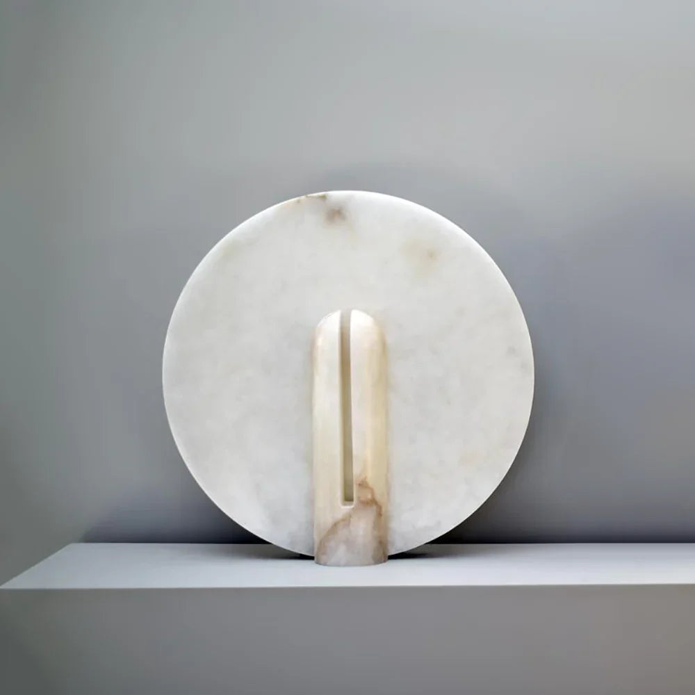Alabaster Modern Disc Table Lamp