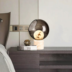 Alabaster Modern Smoked Glass Table Lamp