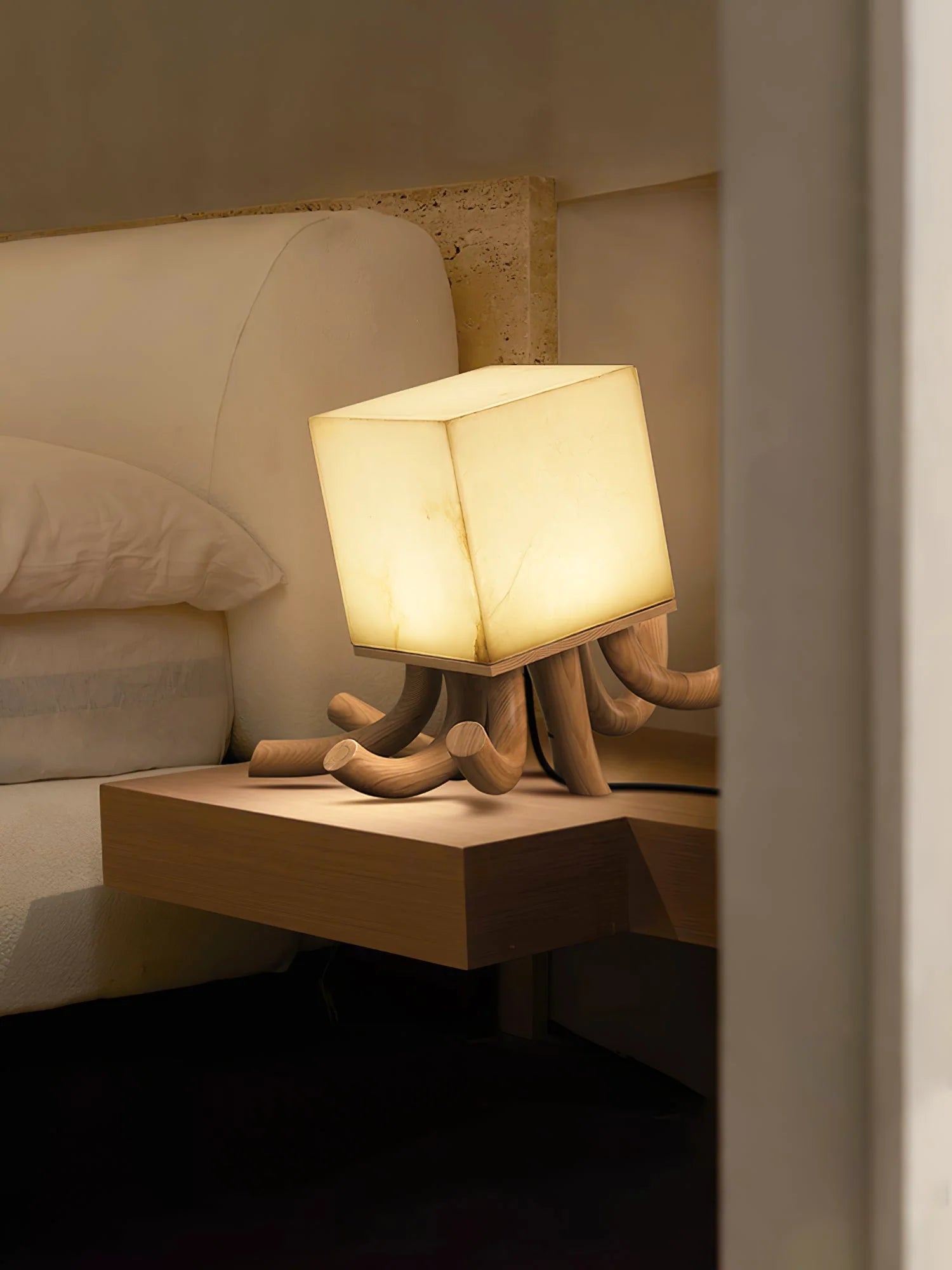 Alabaster Octavia Sculpture Table Lamp