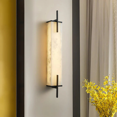 Alabaster Rectangle Calliope Wall Sconce