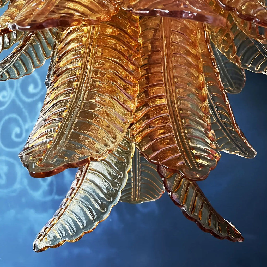 Amber Leaf Cascade Chandelier