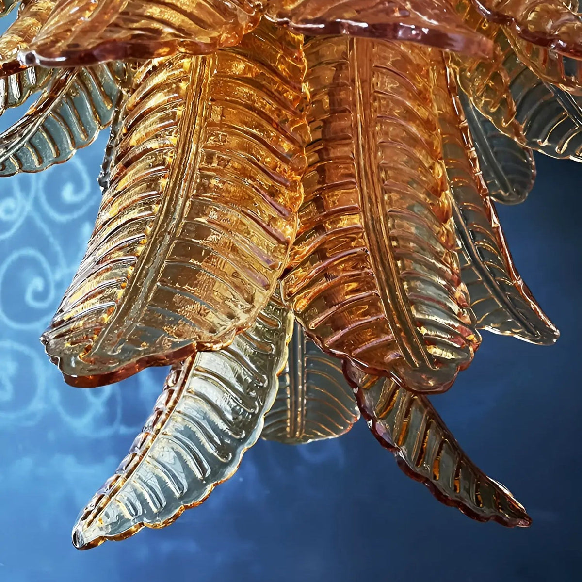 Amber Leaf Cascade Chandelier