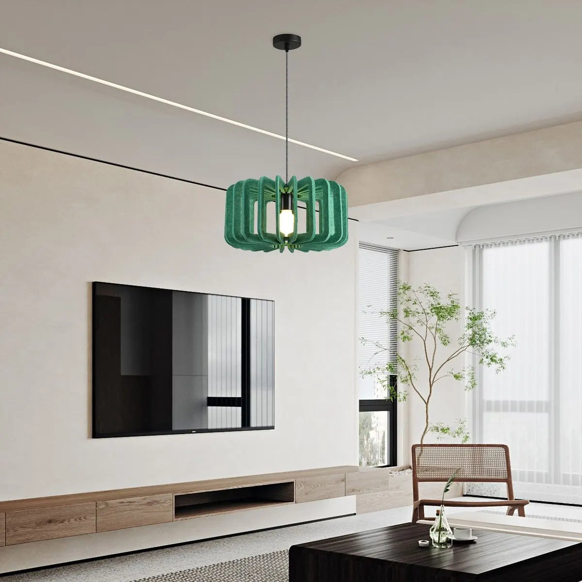 Column Shaped Birdcage Acoustic Pendant Light