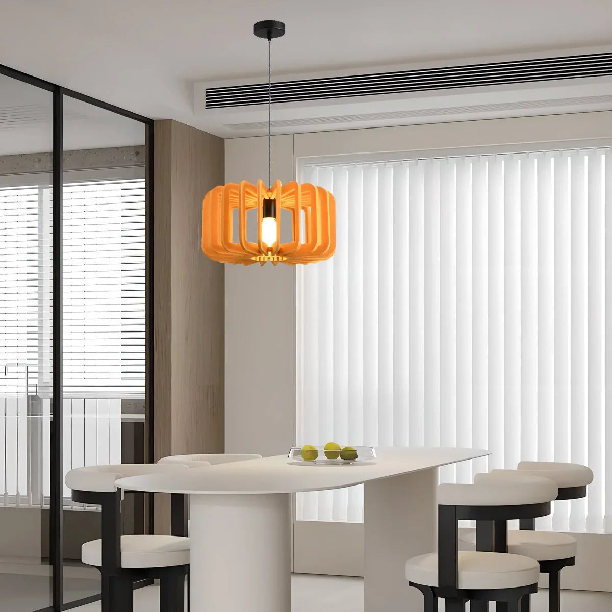 Column Shaped Birdcage Acoustic Pendant Light