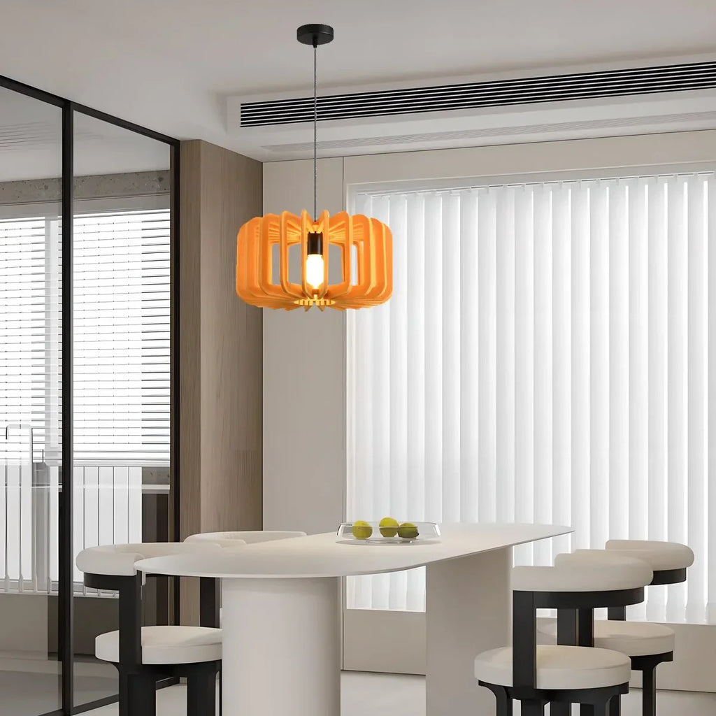 Column Shaped Birdcage Acoustic Pendant Light