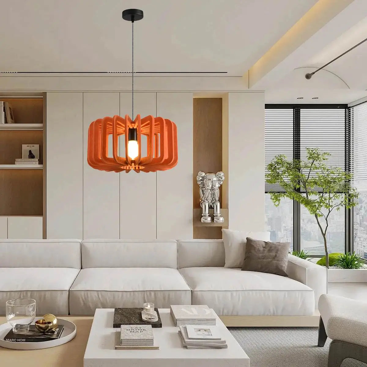 Column Shaped Birdcage Acoustic Pendant Light