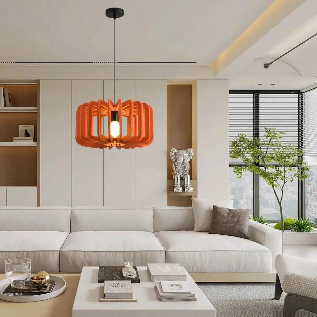 Column Shaped Birdcage Acoustic Pendant Light