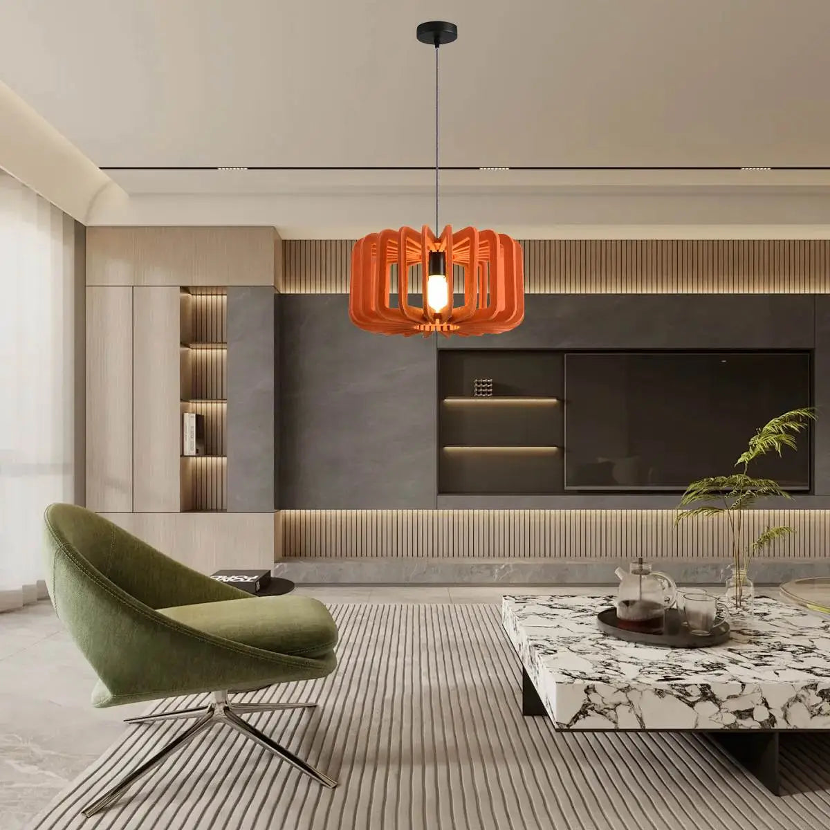 Column Shaped Birdcage Acoustic Pendant Light