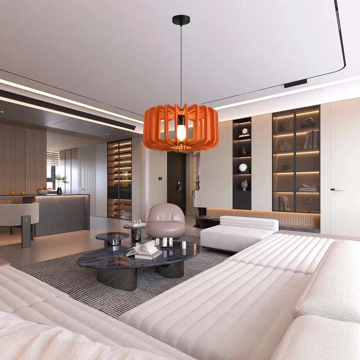 Column Shaped Birdcage Acoustic Pendant Light