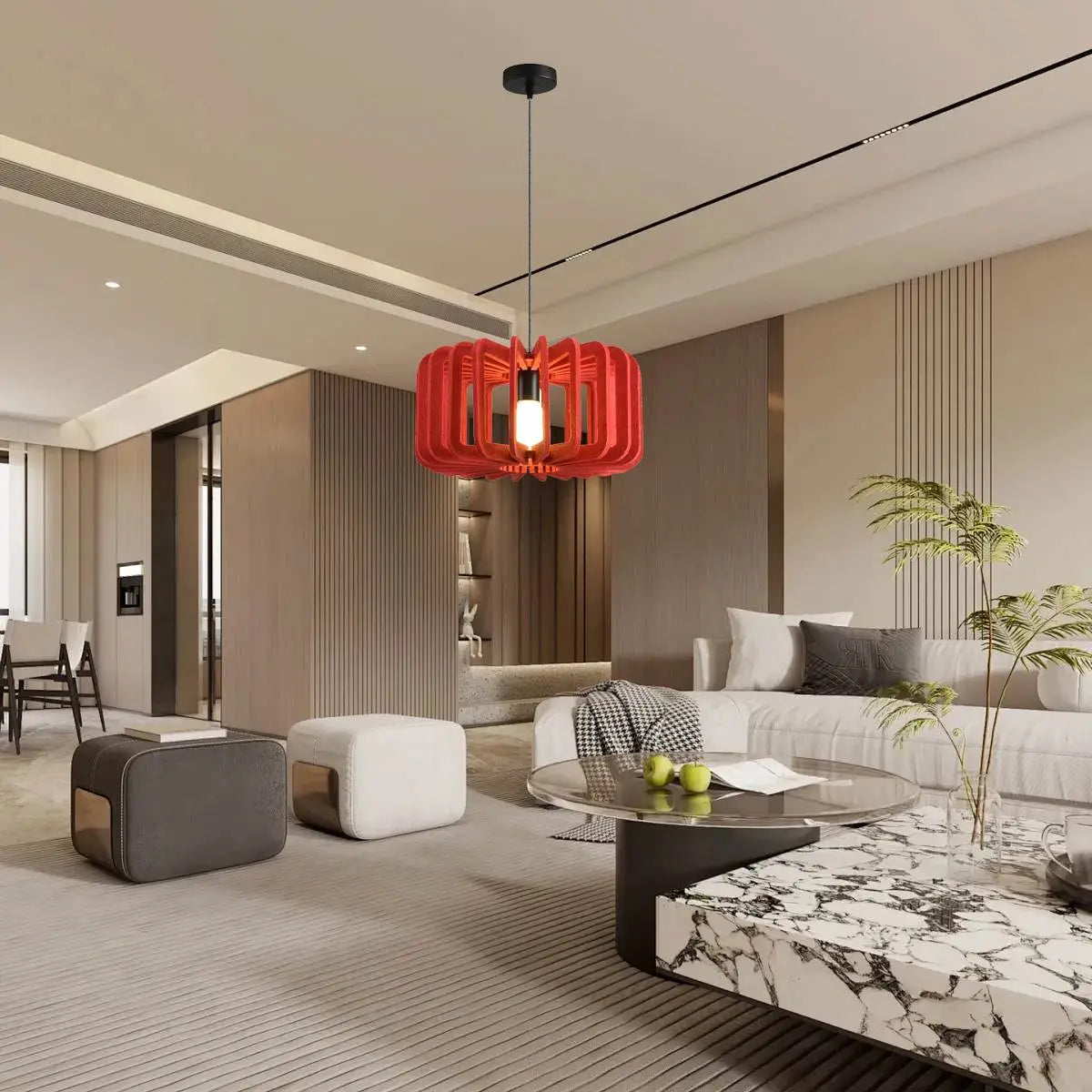 Column Shaped Birdcage Acoustic Pendant Light