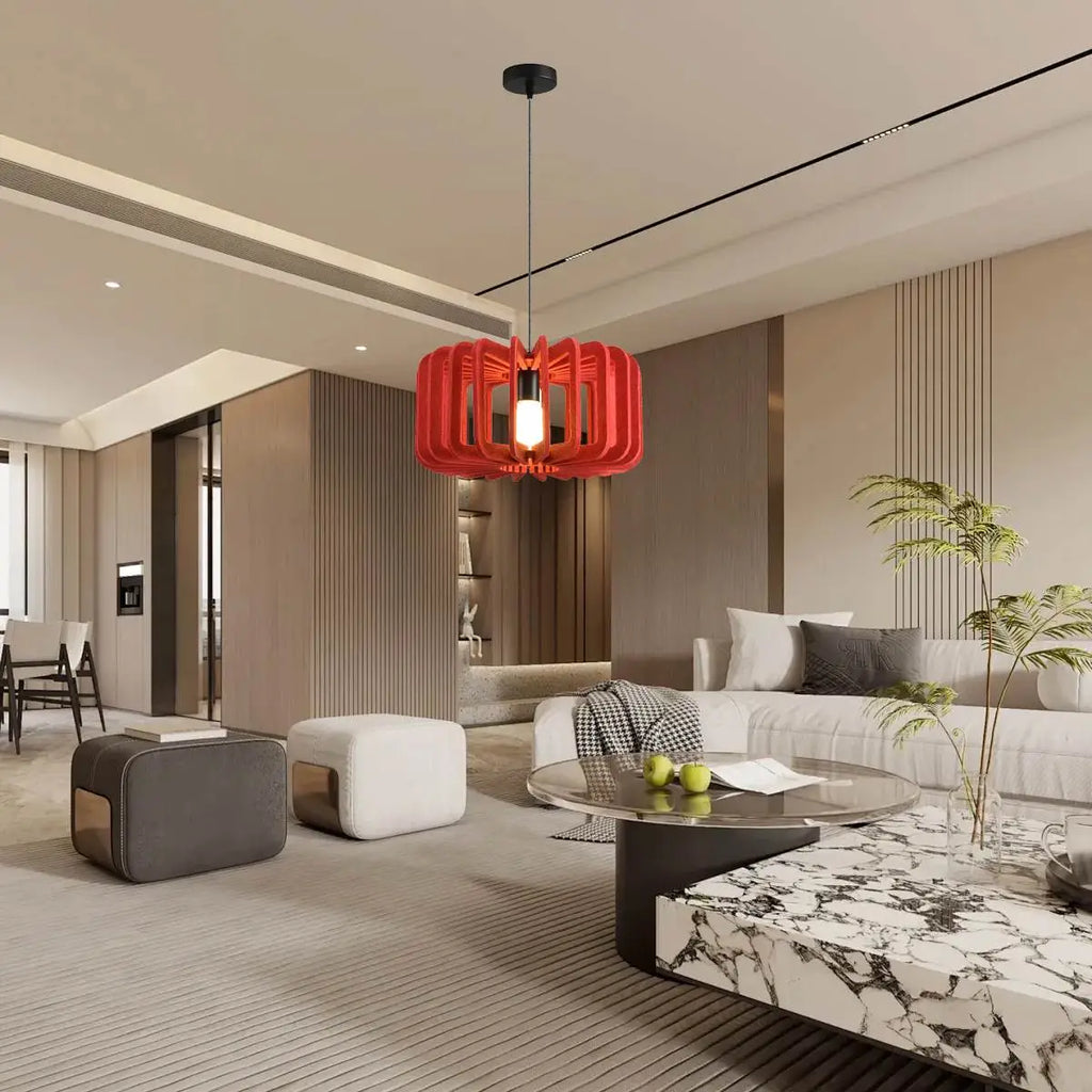 Column Shaped Birdcage Acoustic Pendant Light