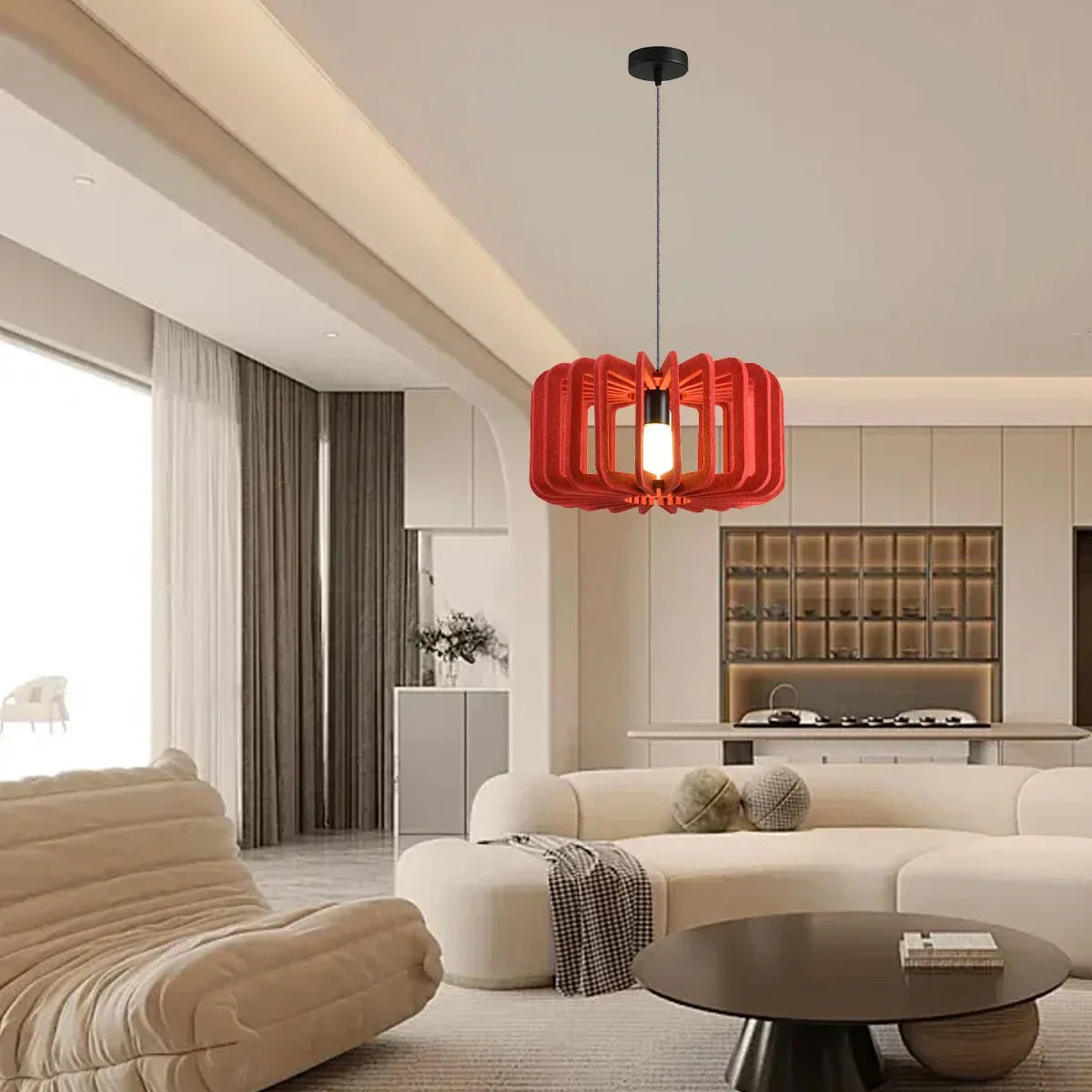 Column Shaped Birdcage Acoustic Pendant Light