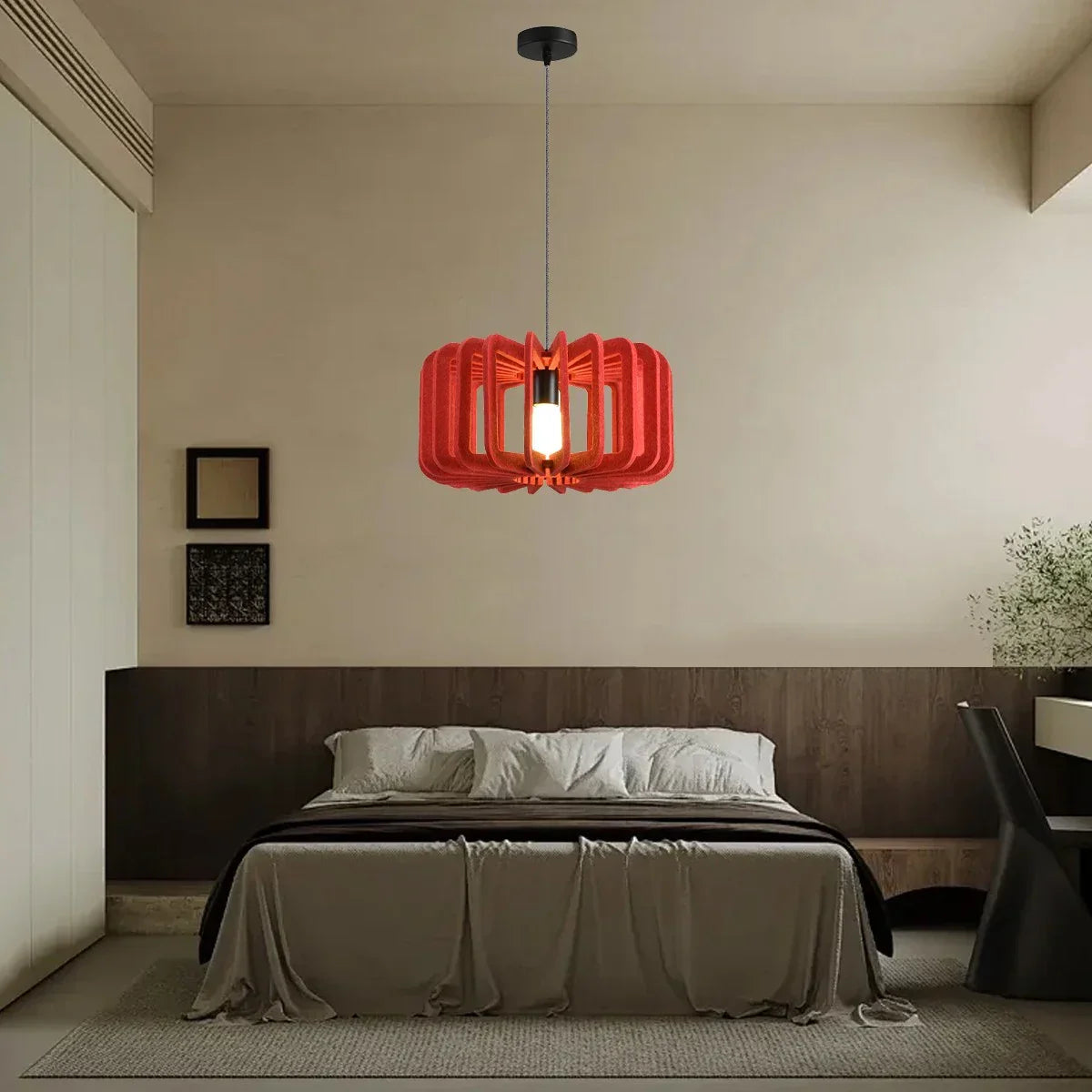 Column Shaped Birdcage Acoustic Pendant Light