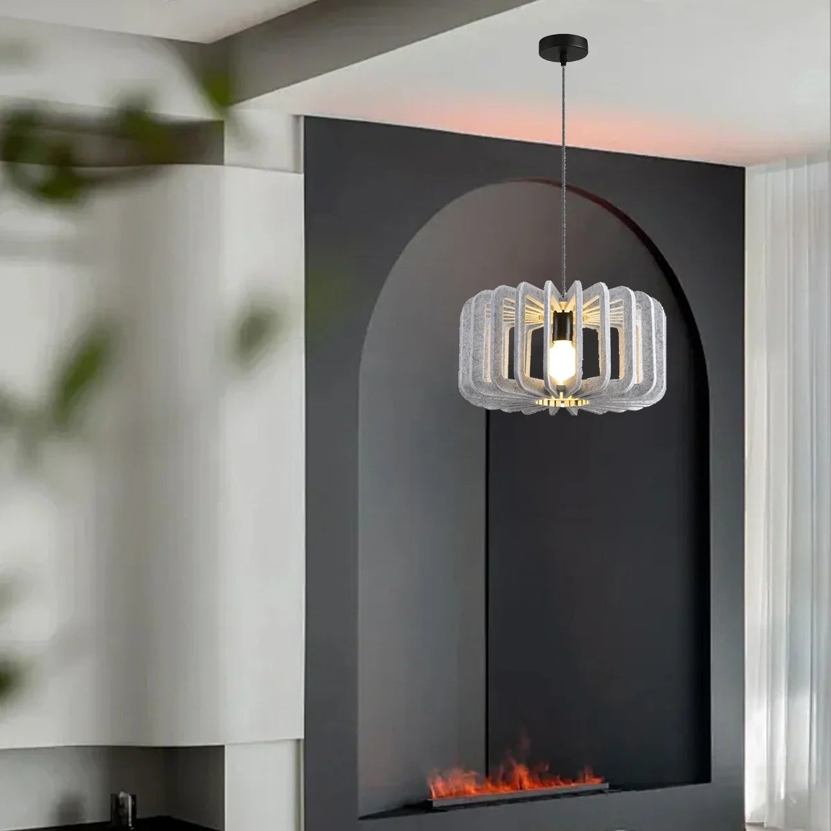 Column Shaped Birdcage Acoustic Pendant Light