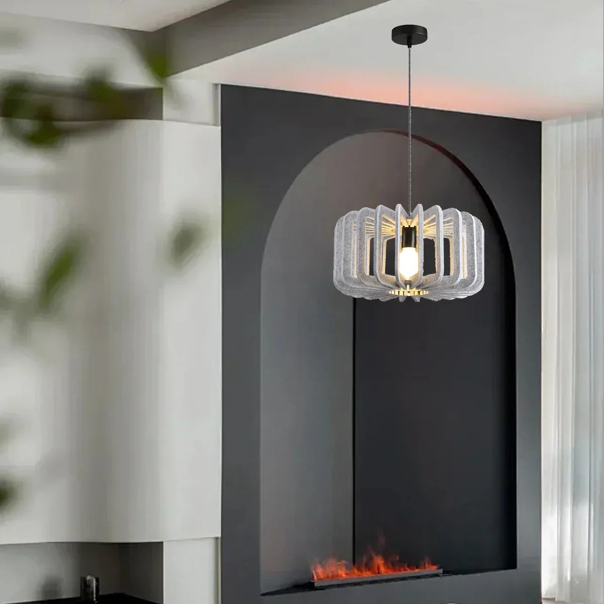 Column Shaped Birdcage Acoustic Pendant Light