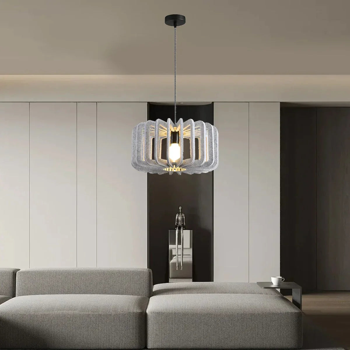 Column Shaped Birdcage Acoustic Pendant Light