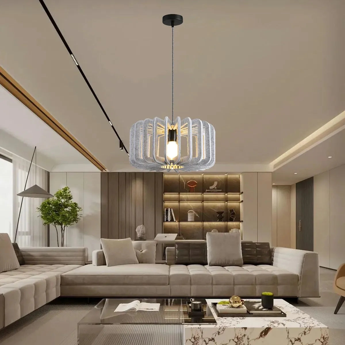 Column Shaped Birdcage Acoustic Pendant Light