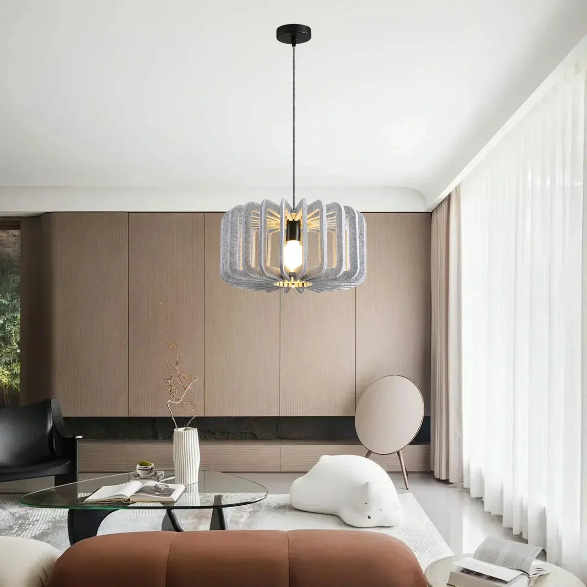 Column Shaped Birdcage Acoustic Pendant Light
