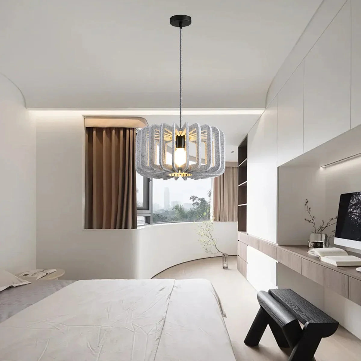 Column Shaped Birdcage Acoustic Pendant Light