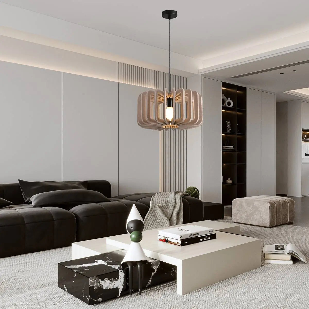 Column Shaped Birdcage Acoustic Pendant Light