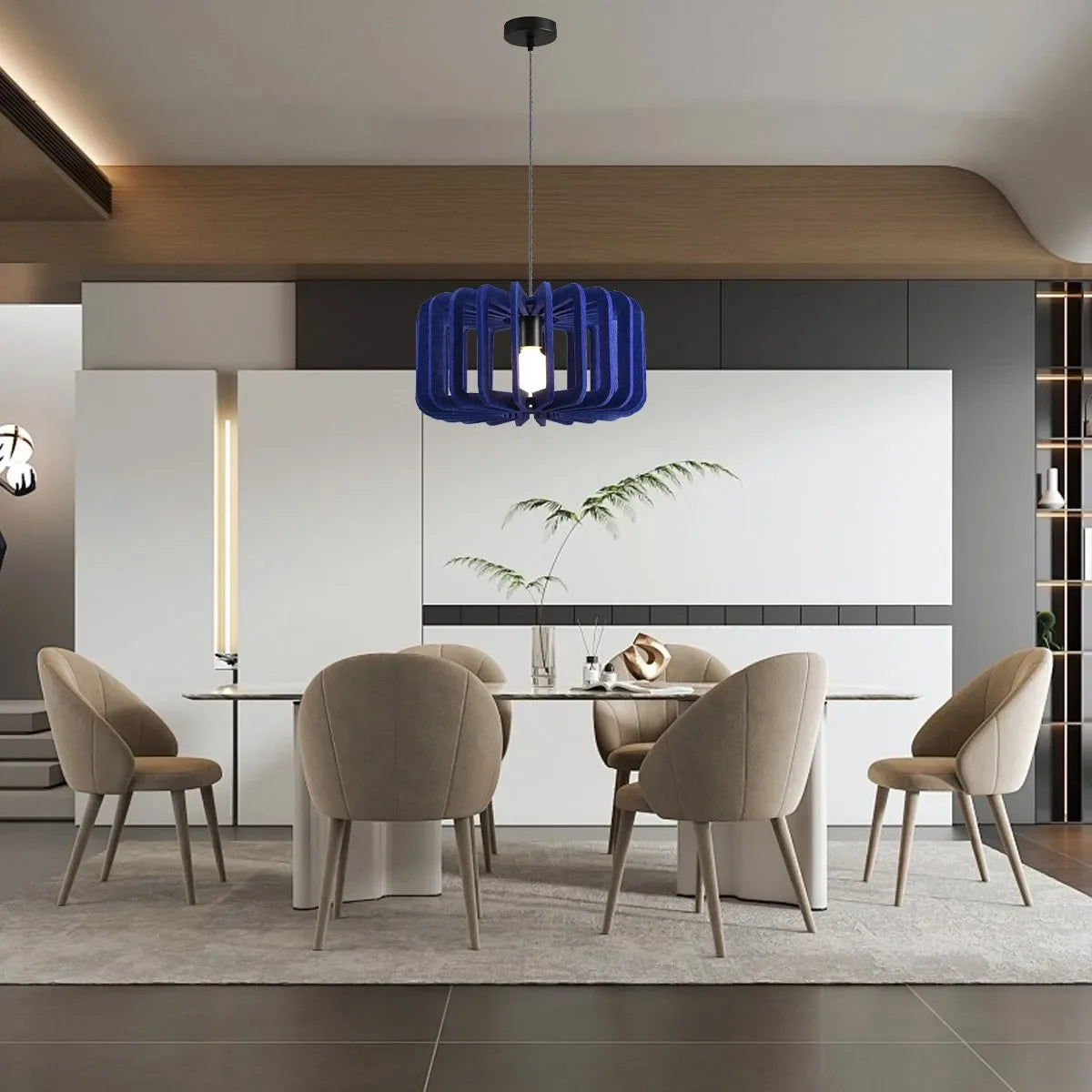 Column Shaped Birdcage Acoustic Pendant Light
