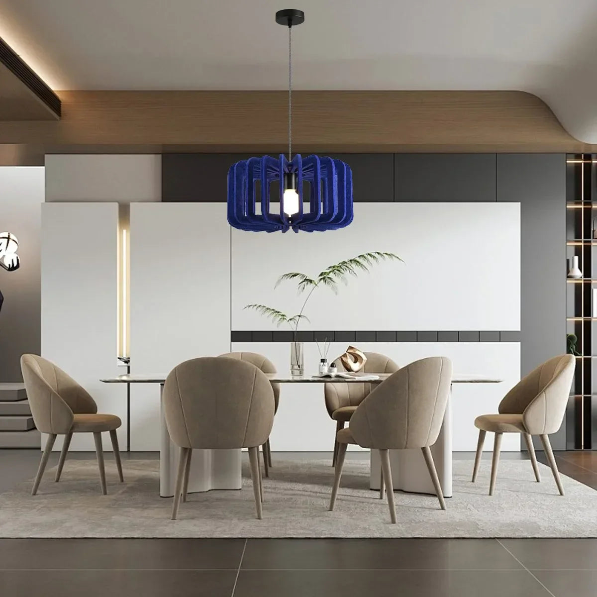 Column Shaped Birdcage Acoustic Pendant Light