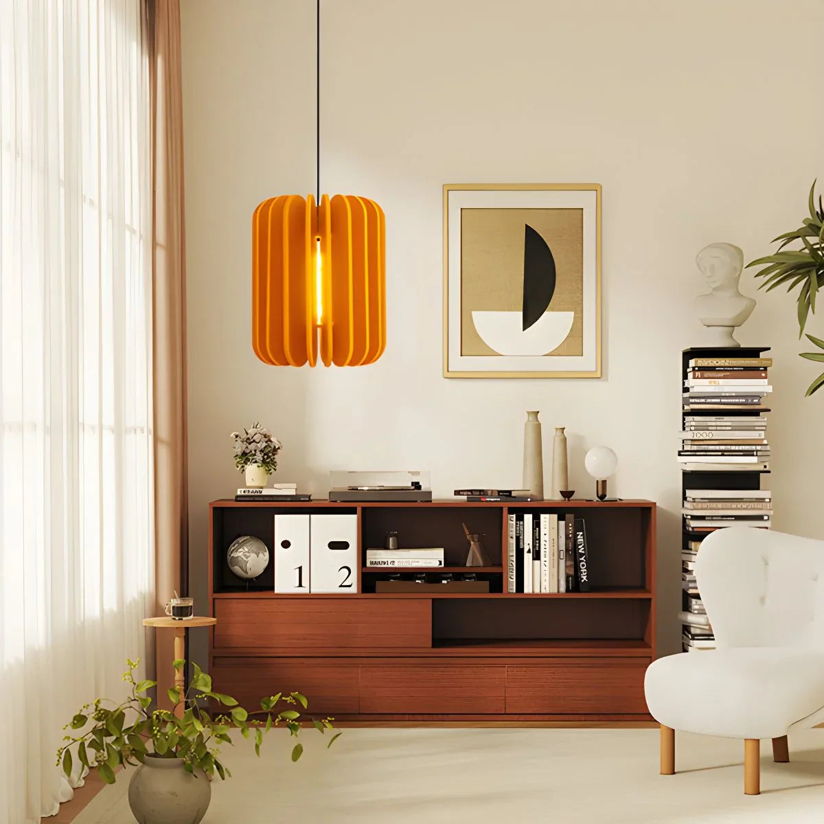 Pumpkin Slice Acoustic Pendant Light