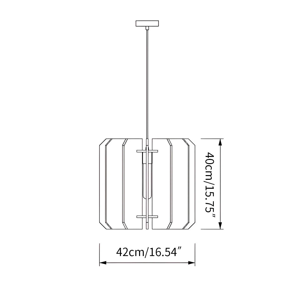 Rectangular Piece Acoustic Pendant Light