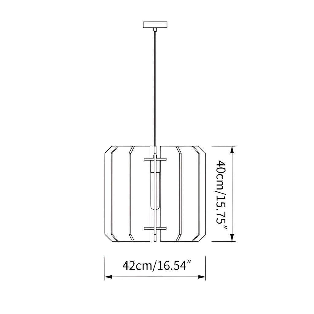 Rectangular Piece Acoustic Pendant Light