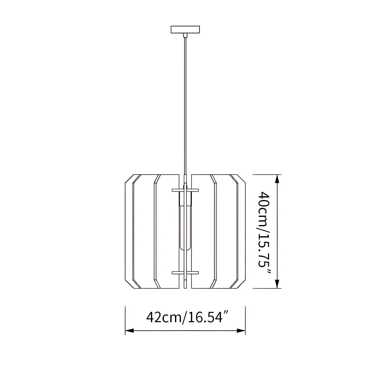 Rectangular Piece Acoustic Pendant Light