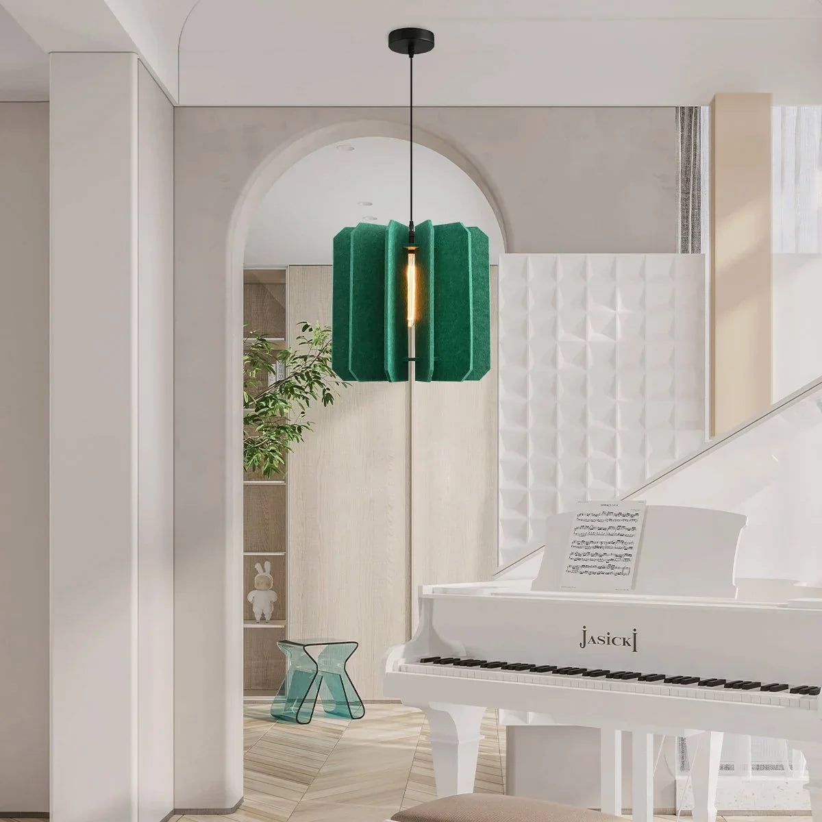 Rectangular Piece Acoustic Pendant Light