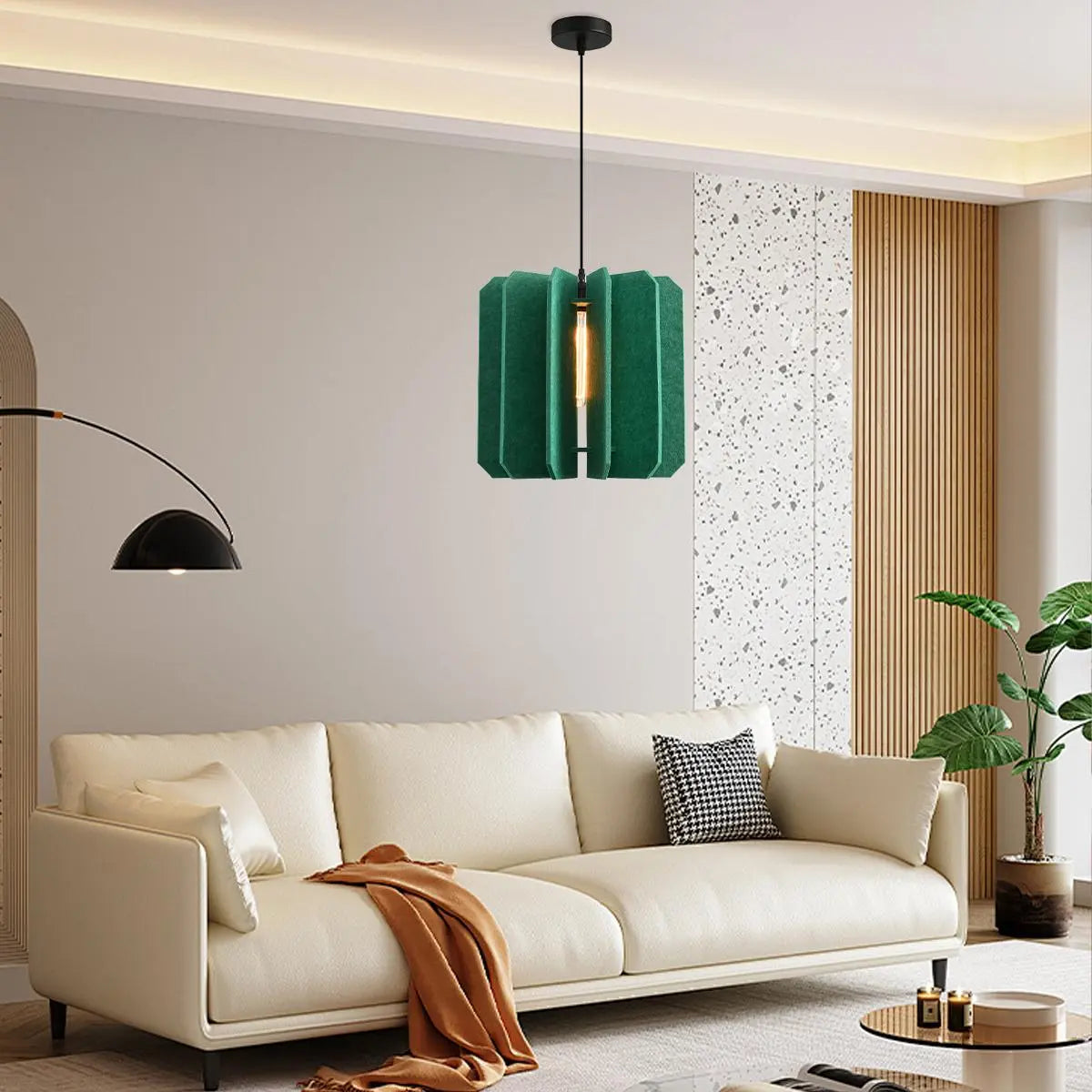 Rectangular Piece Acoustic Pendant Light