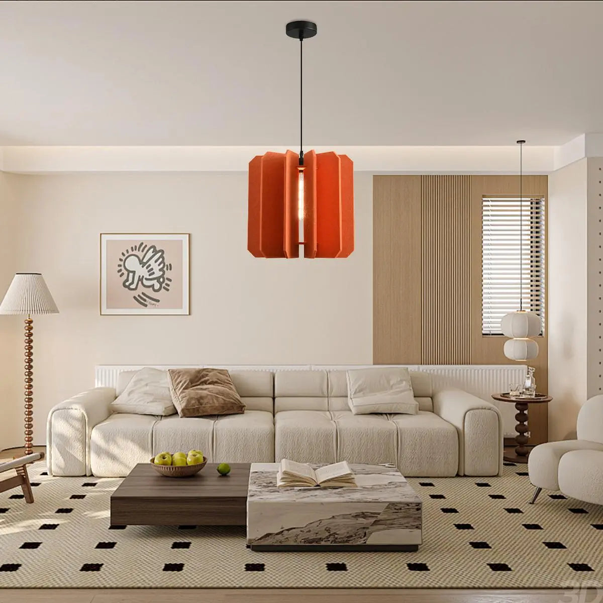 Rectangular Piece Acoustic Pendant Light