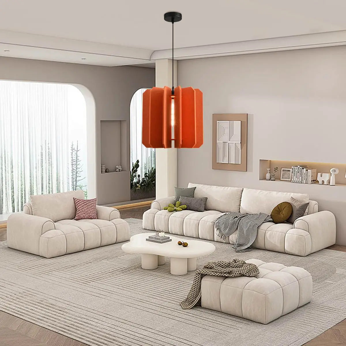 Rectangular Piece Acoustic Pendant Light