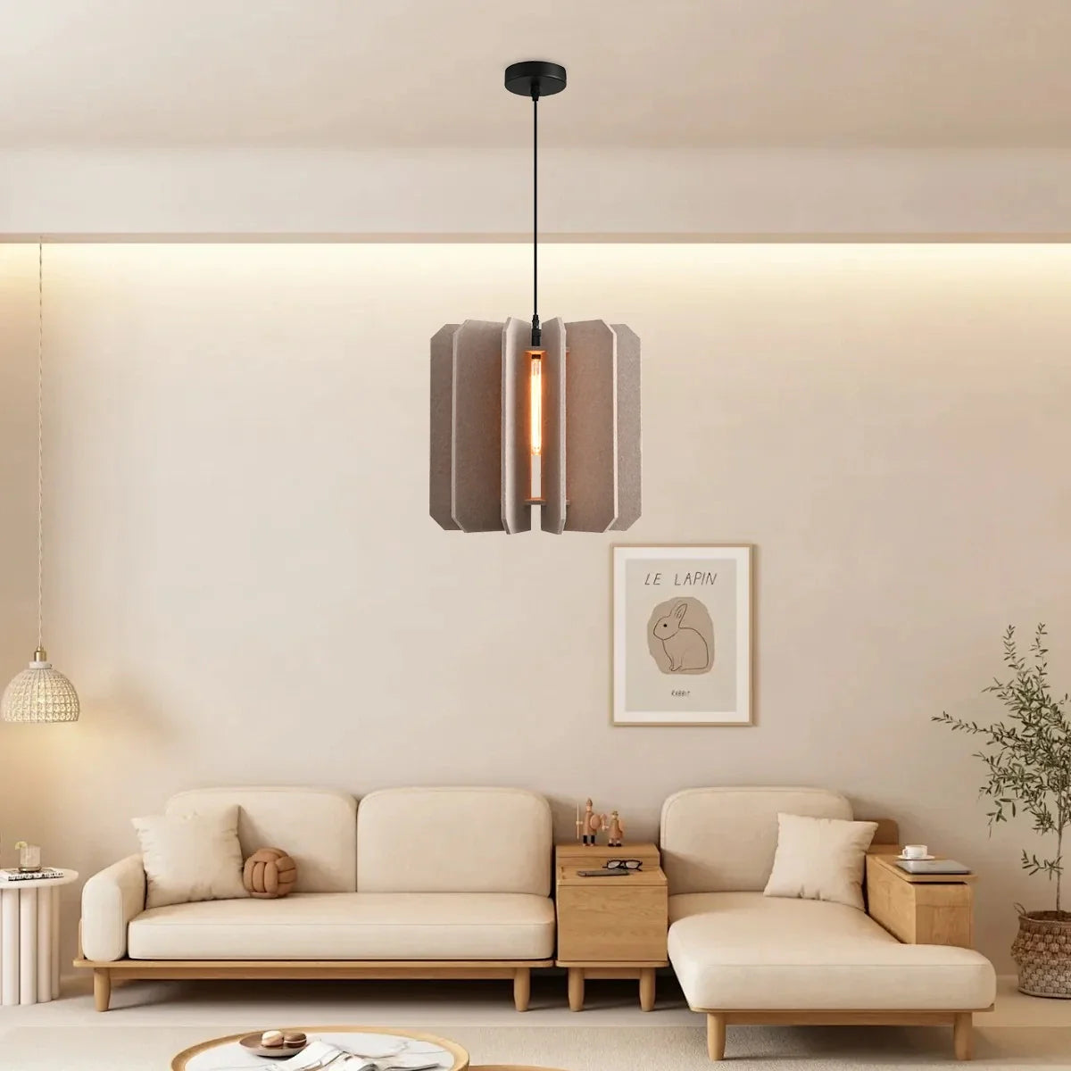 Rectangular Piece Acoustic Pendant Light