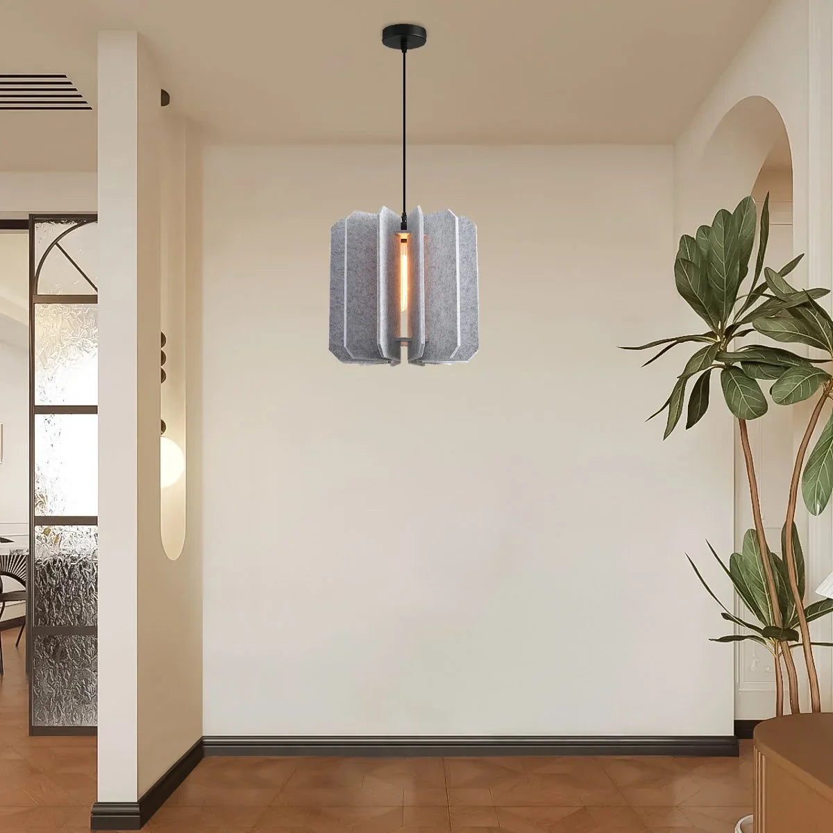 Rectangular Piece Acoustic Pendant Light