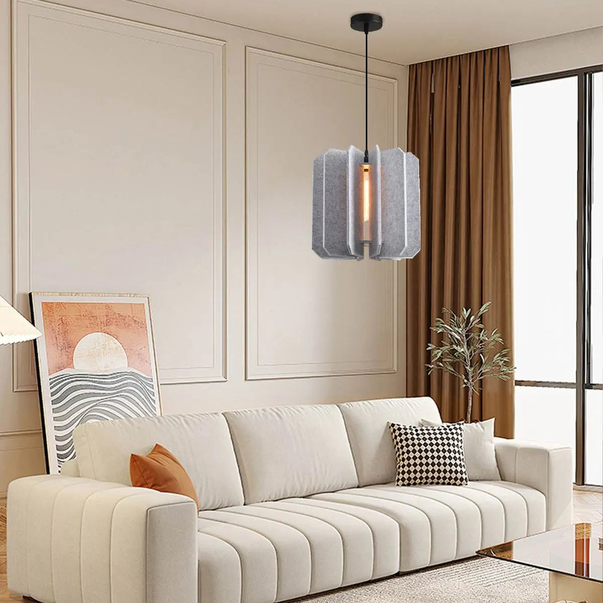 Rectangular Piece Acoustic Pendant Light