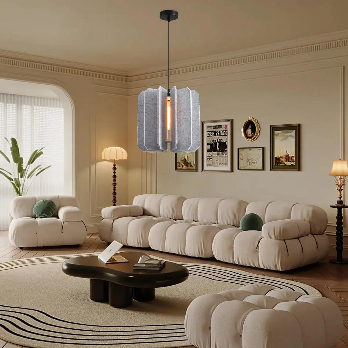 Rectangular Piece Acoustic Pendant Light
