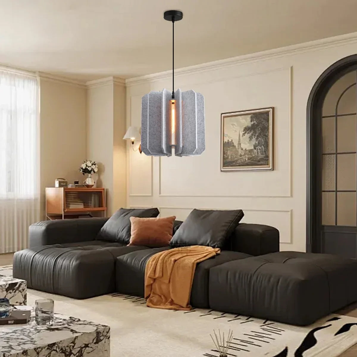 Rectangular Piece Acoustic Pendant Light