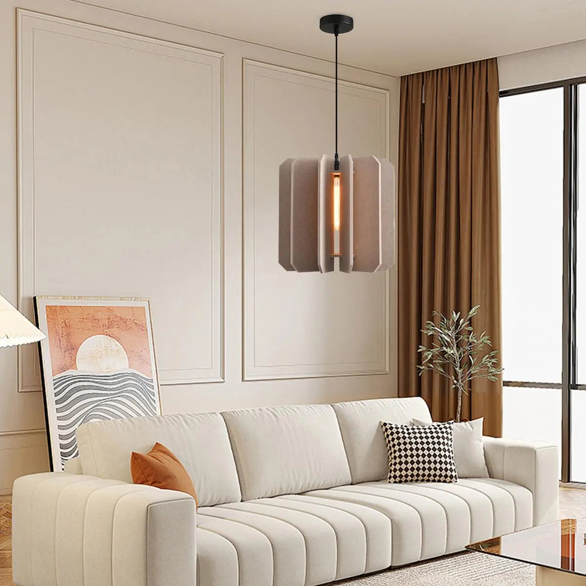 Rectangular Piece Acoustic Pendant Light